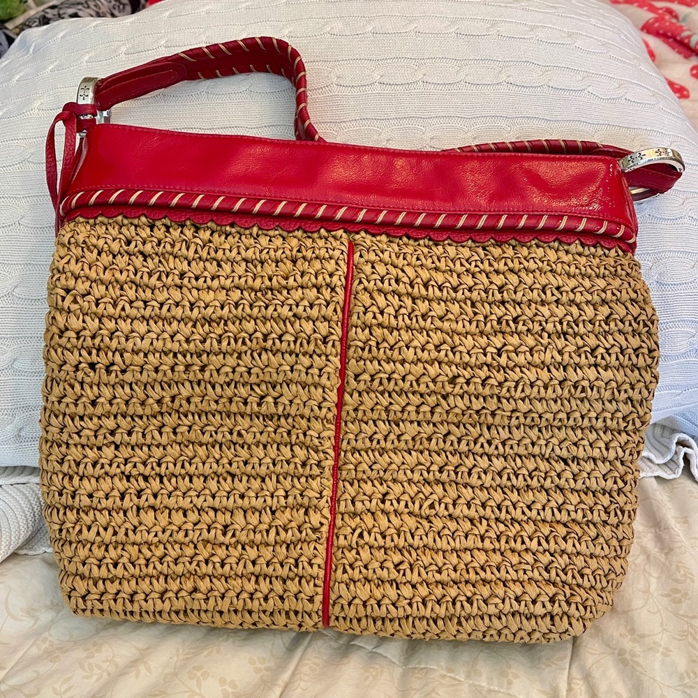 Brighton Red and Tan Woven Women's Bag
